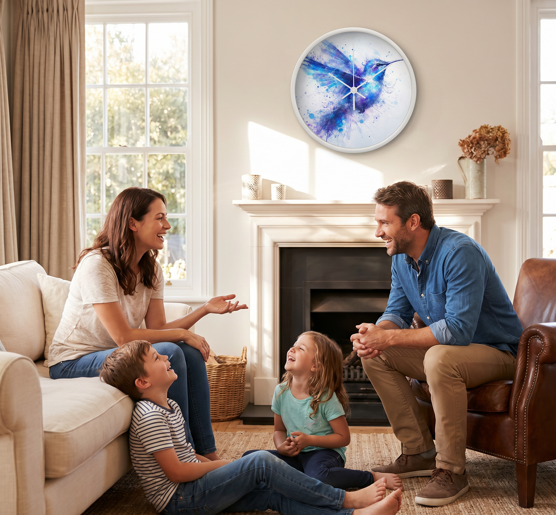 Kolibri-Wanduhr – Flight of Elegance